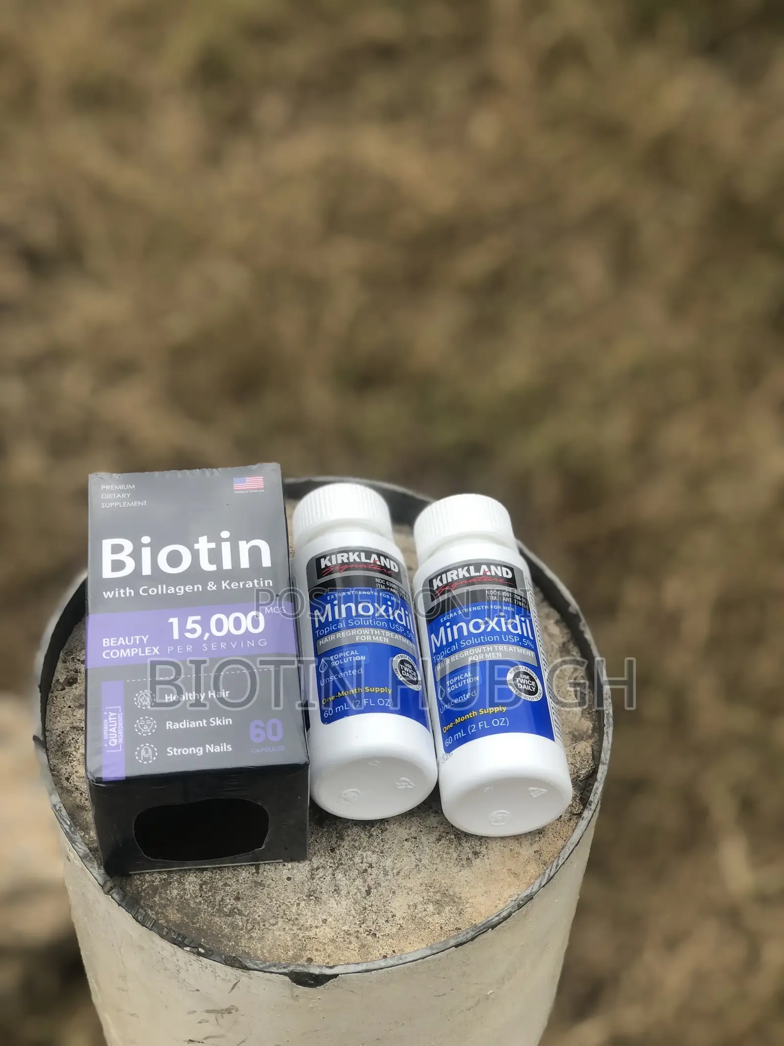 Biotin With Collagen and Keratin 15,000mcg and Two Kirkland Minoxidil