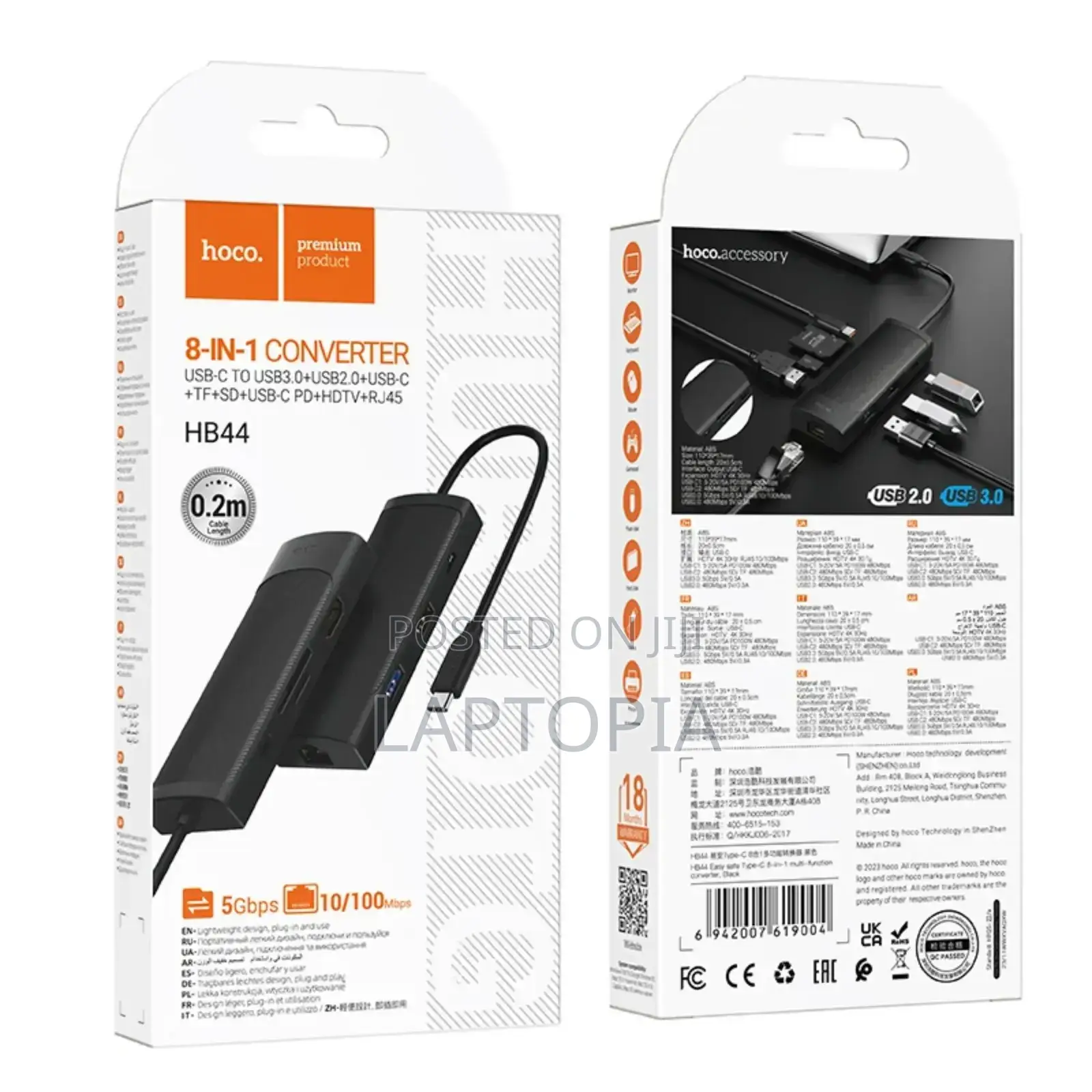 8 in 1 USB Converter Hub Fiber