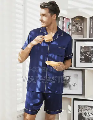 Blue Black Pajamas /Lounge/ Sleep Wear Short Sleeves 2 Piece
