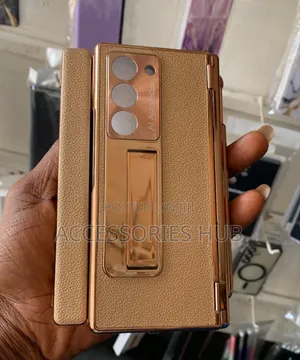 Z Fold 6 Luxury Gold Plated Case With Pen Slot and a Stand