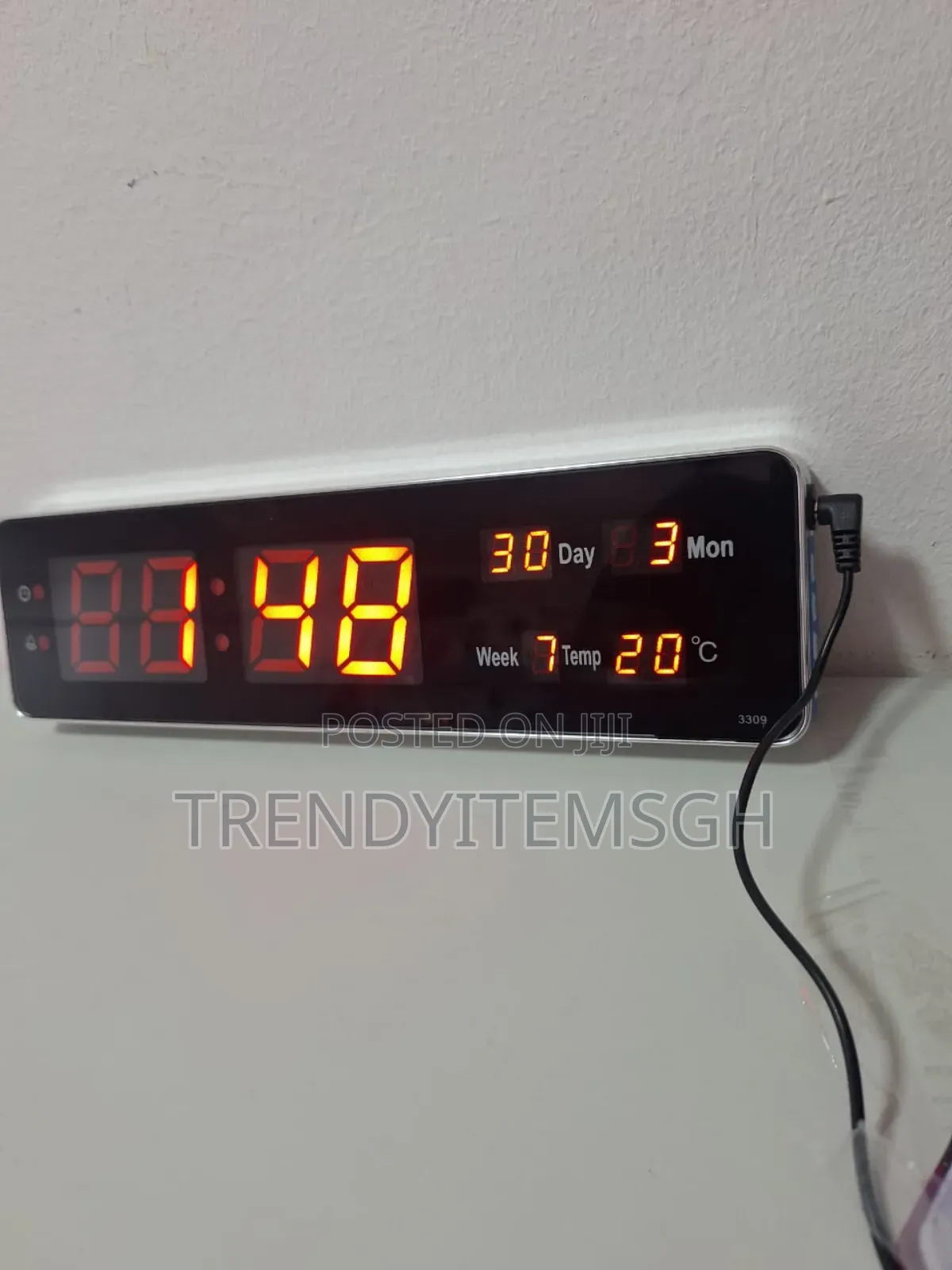 Led Display Digital Alarm Wall Clock Calendar