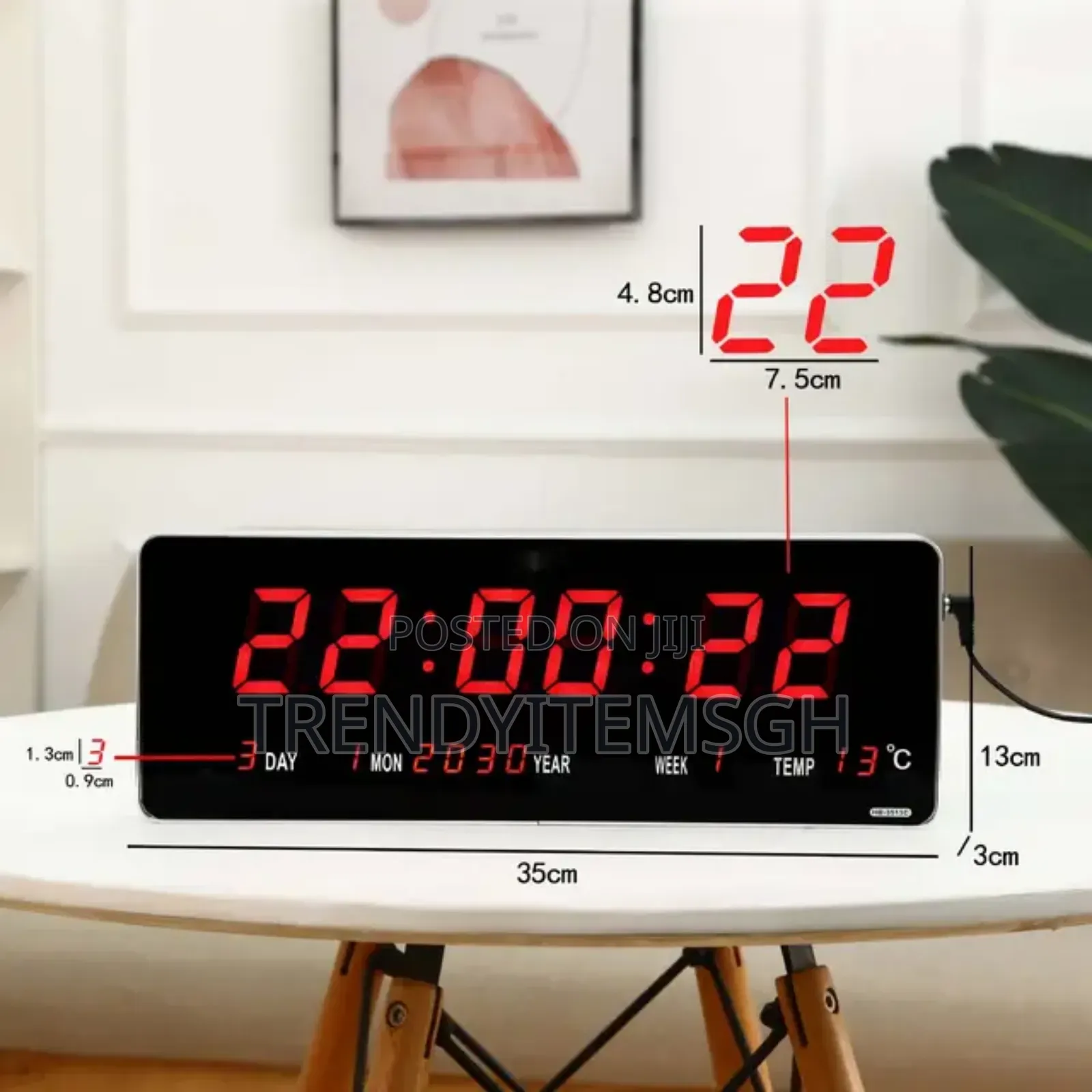 Led Display Digital Alarm Wall Clock Calendar