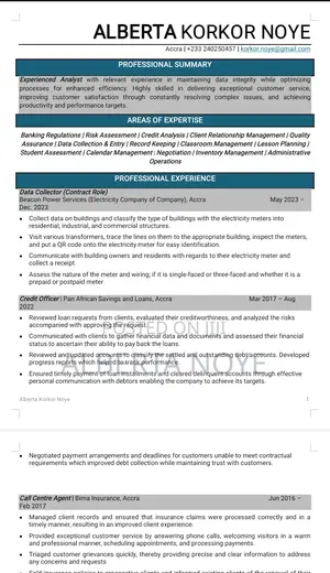 Clerical Administrative CV