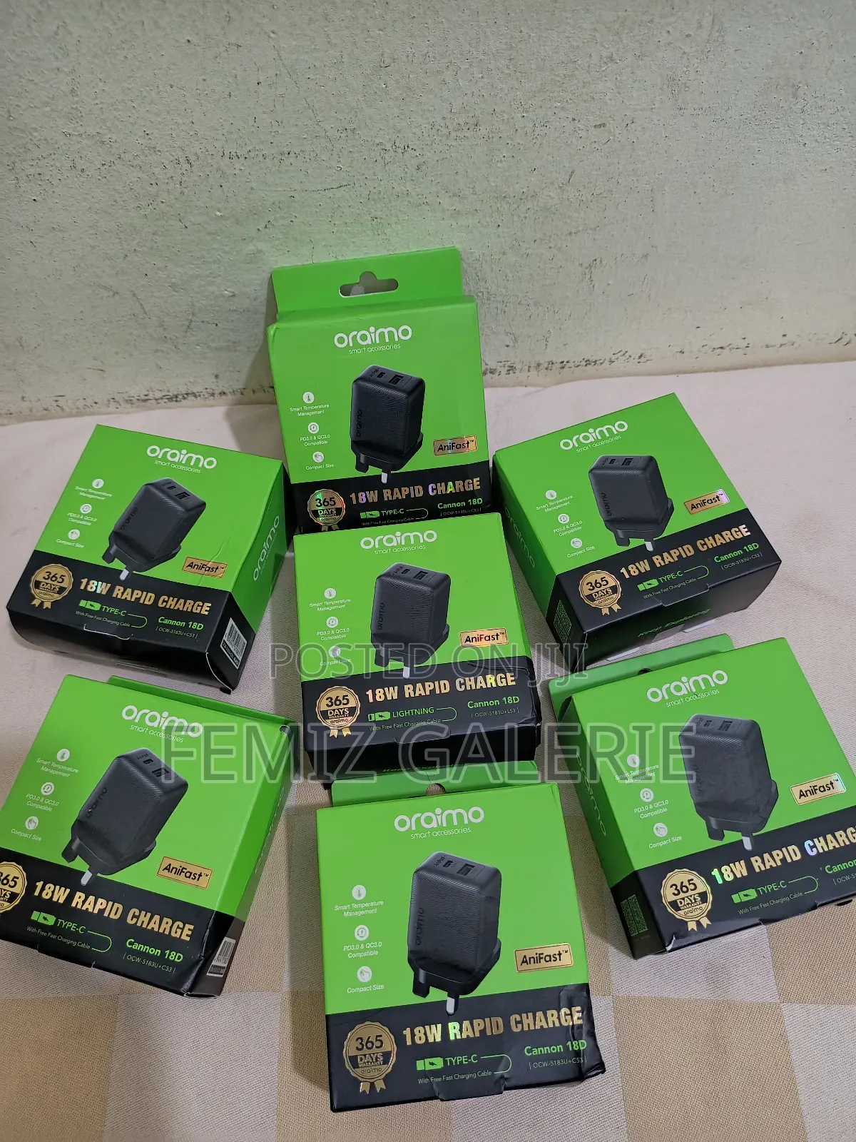 Oraimo Cannon 18D 18W Type-C/ Lightning Wall Charger Kit