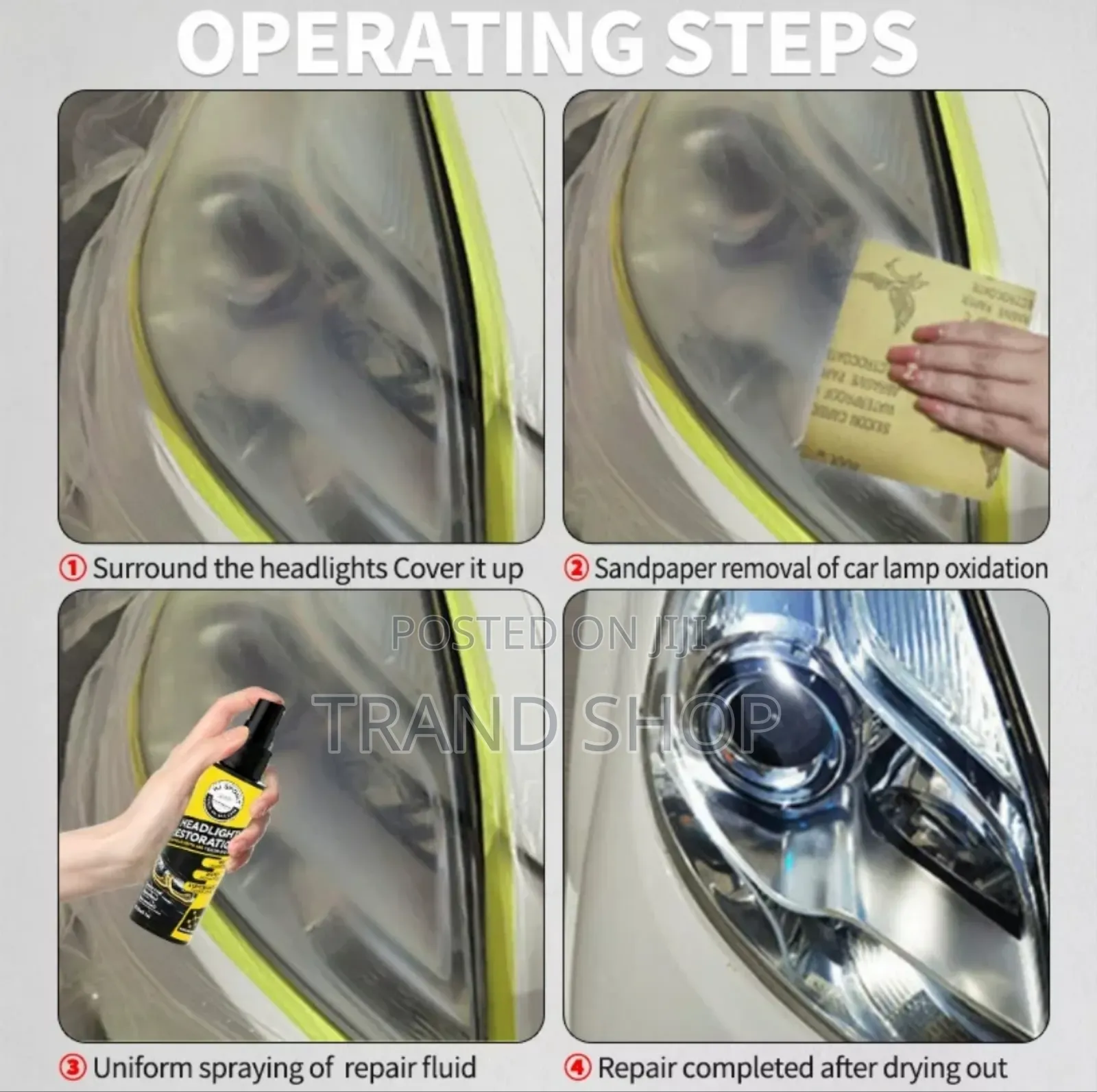 Car Head-Light Restoration Spray ( Yellow Car Lamp Fix )
