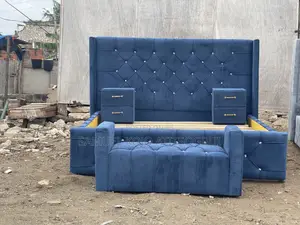 Queen Size Bed Frame With 2 Side Drawers Ottoman