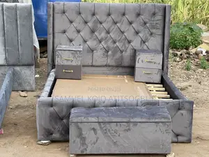 Double Bed Frame With Side Drawer Ottoman