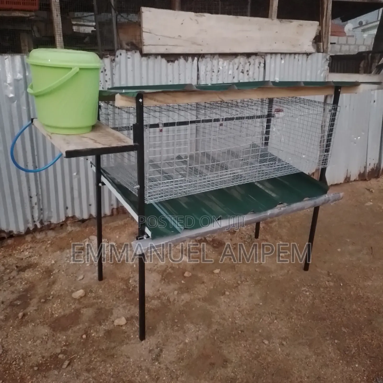 2 Unit Galvanised Cage for Rabbits and Grasscutters