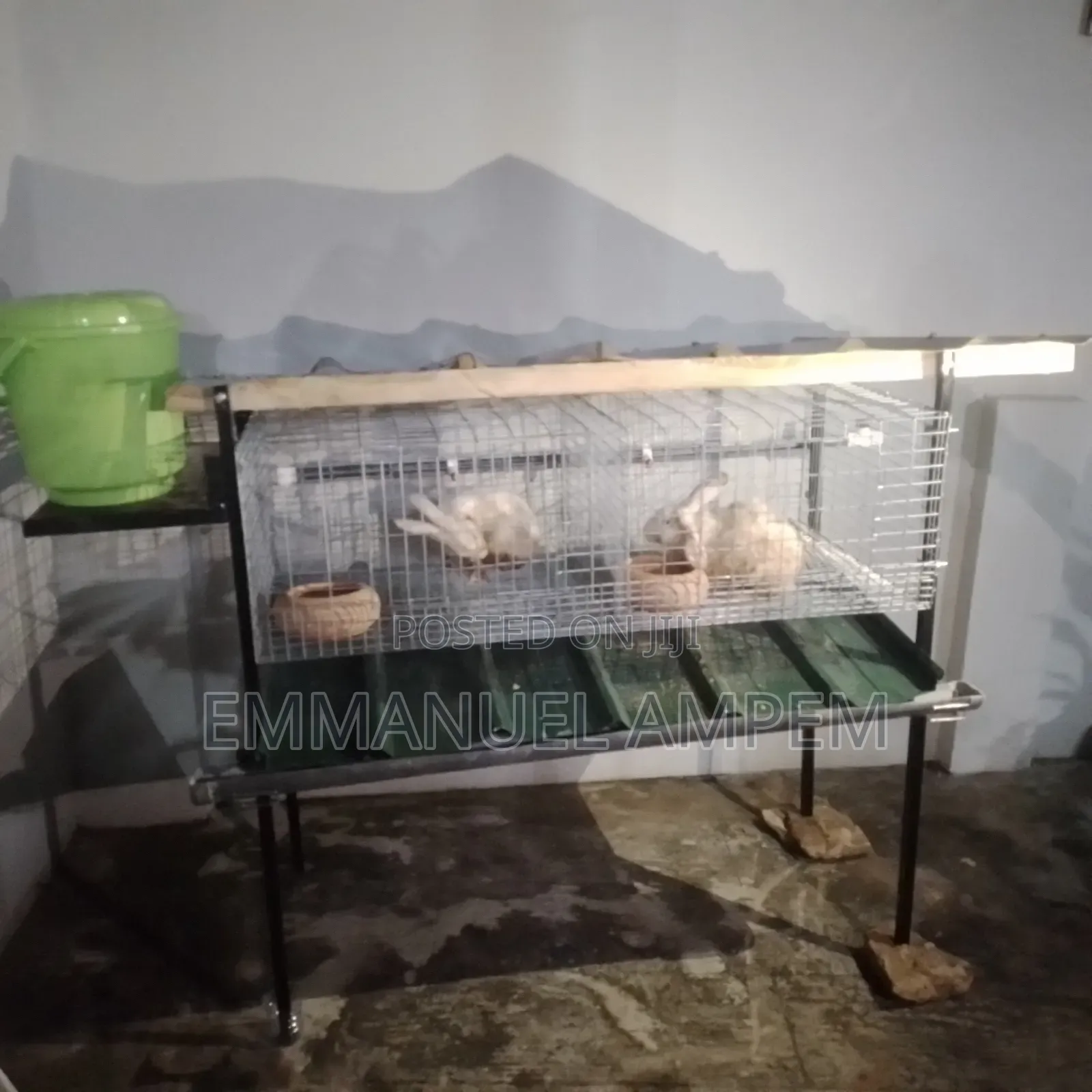 2 Unit Galvanised Cage for Rabbits and Grasscutters