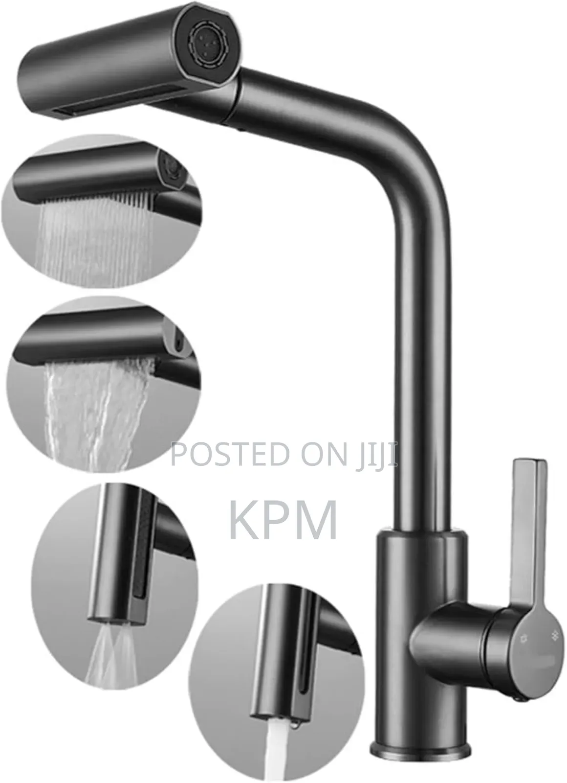 4 In 1 Square Head Pull Out Kitchen Sink Tap Hot And Cold