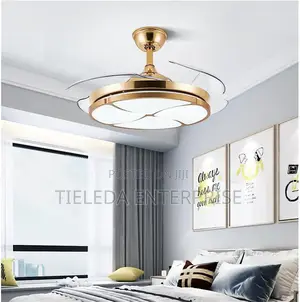 Gold /White Chandelier Fan Light