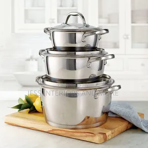 Photo - Tramontina 6-Piece Stainless Steel Stackable Cookware Set