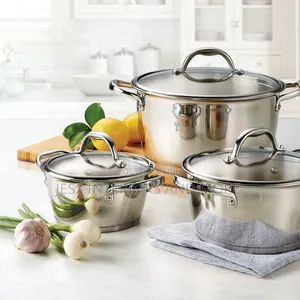 Tramontina 6-Piece Stainless Steel Stackable Cookware Set
