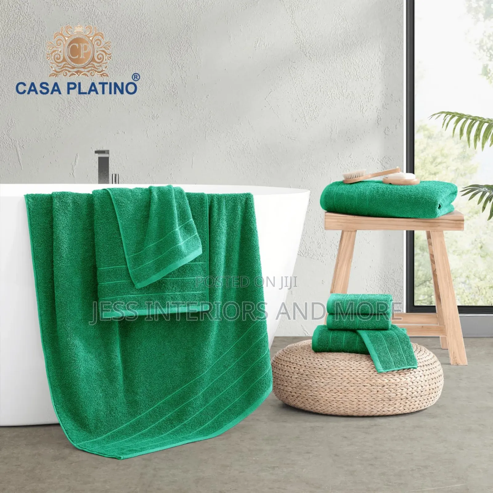 Casa Platino Green Bath Towel Set of 8