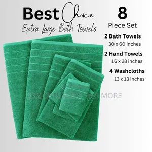 Casa Platino Green Bath Towel Set of 8