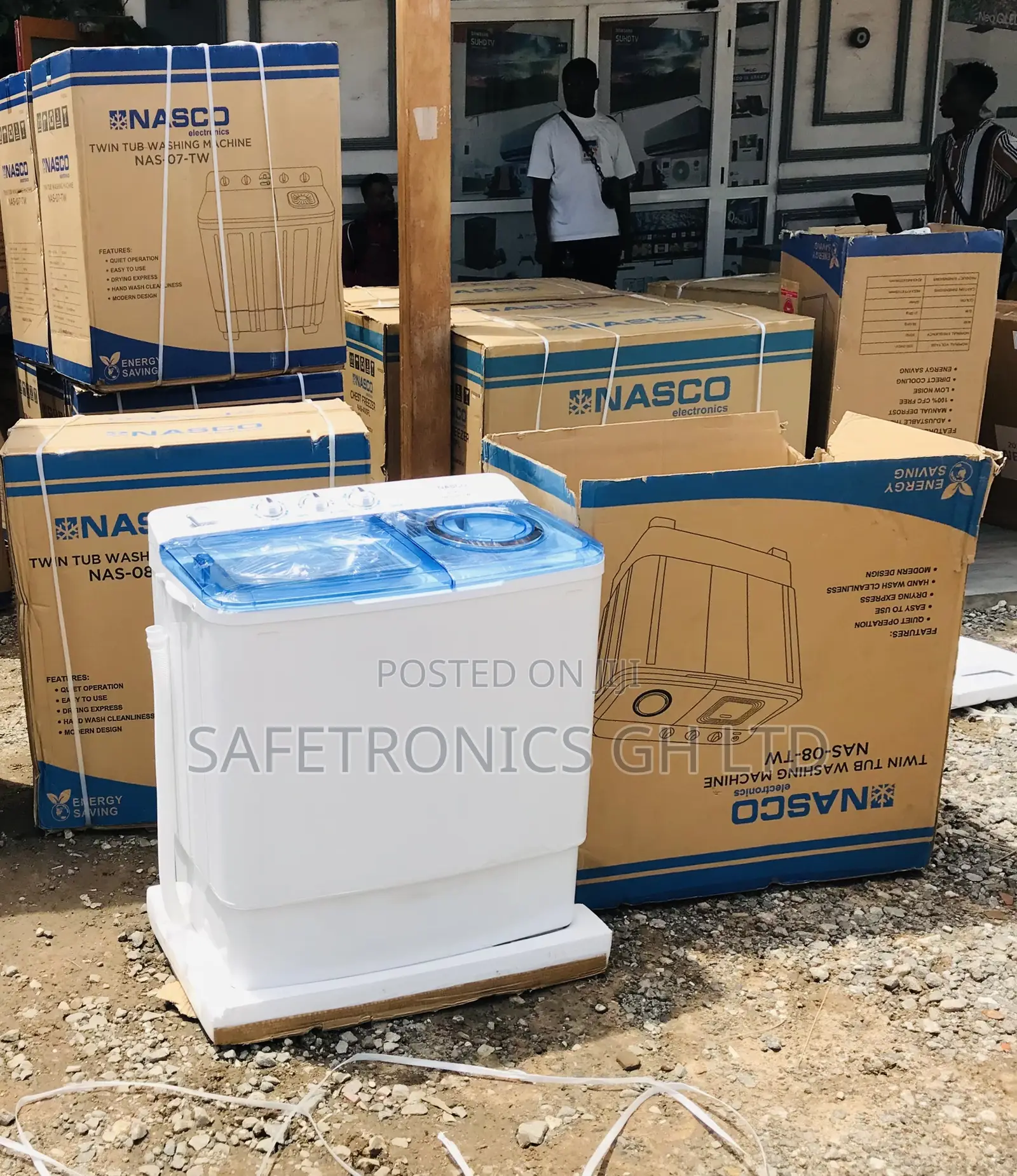 Nasco White Twintub Topload Washer 8kg Semiautomatic