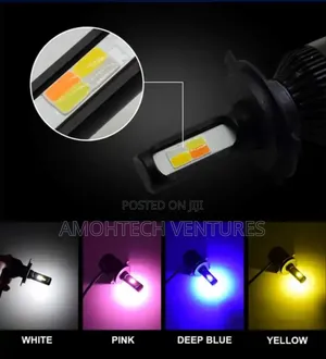 LED Head Light Lamp 4 Colors Switching