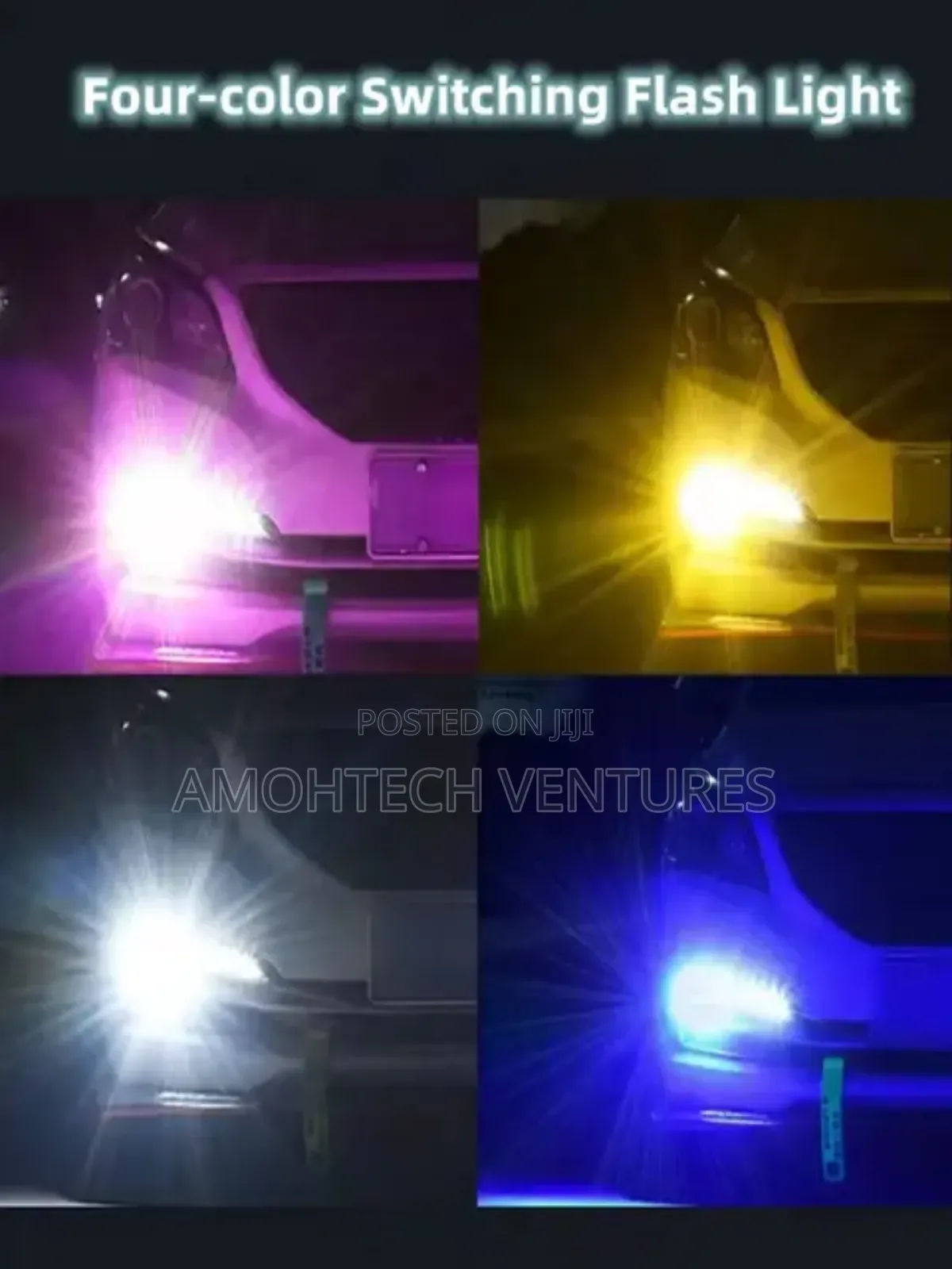 LED Head Light Lamp 4 Colors Switching
