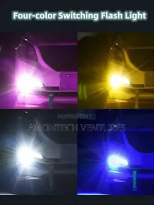 LED Head Light Lamp 4 Colors Switching