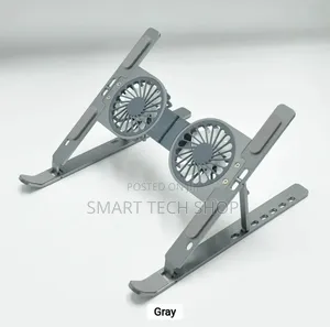 7 Level Foldable Aluminium Laptop Stand + Fan + RGB Light
