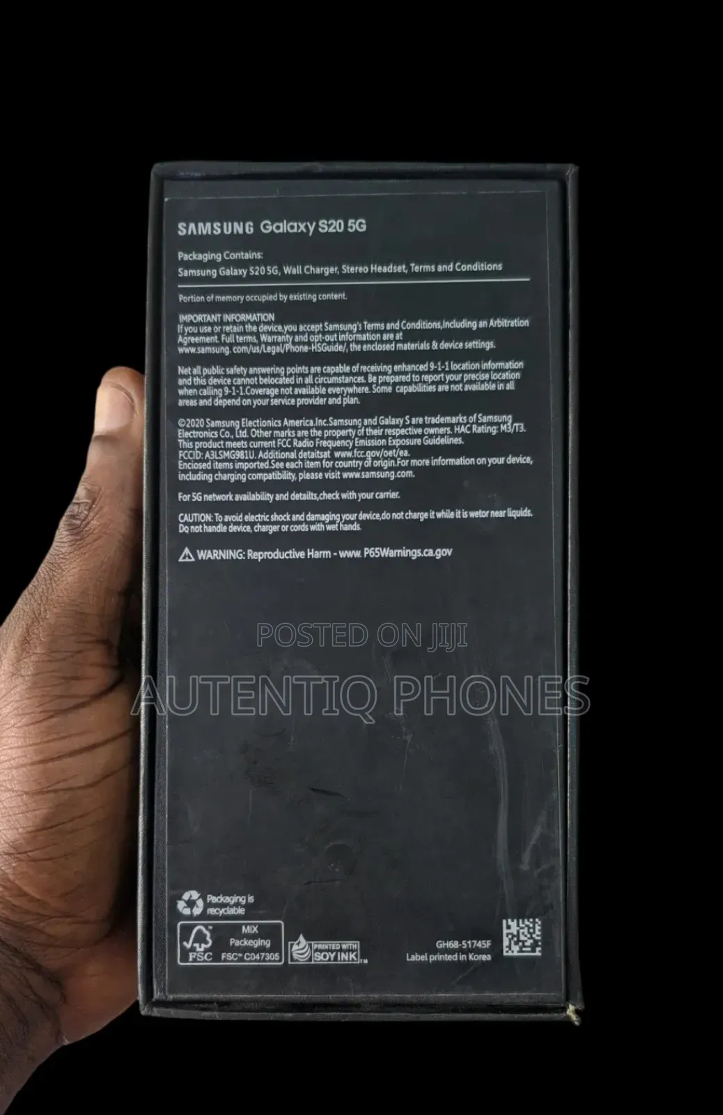 New Samsung Galaxy S20 128 GB Black