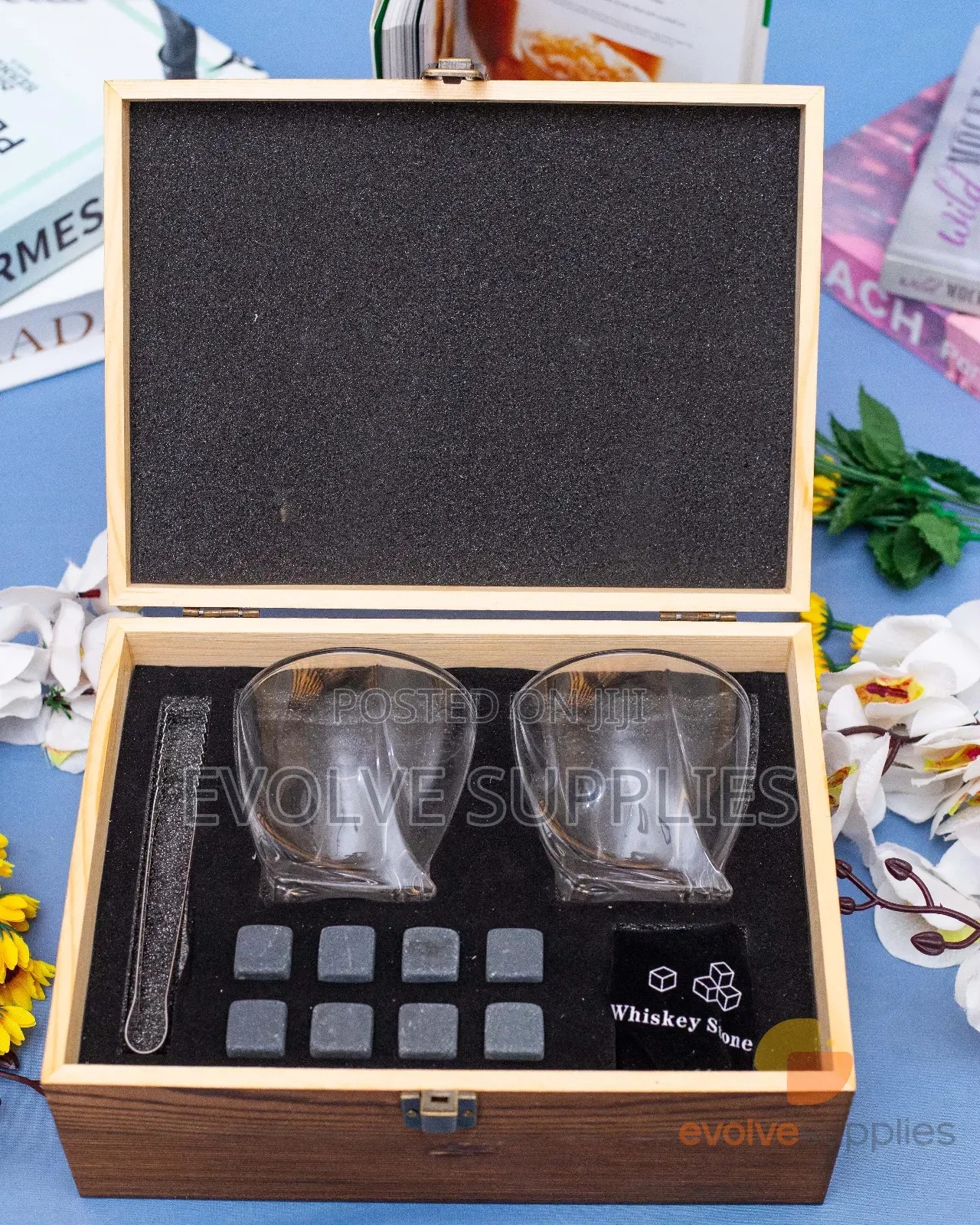 8 PCS Marble Whiskey Stones With Glasses