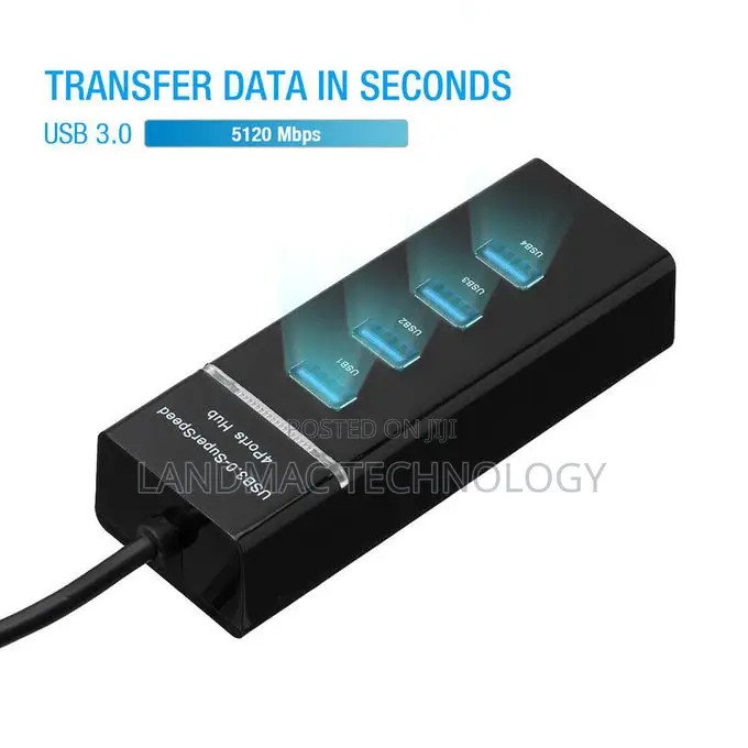 High Speed 4 Port USB 3.0 Multi HUB Splitter Expansion USB