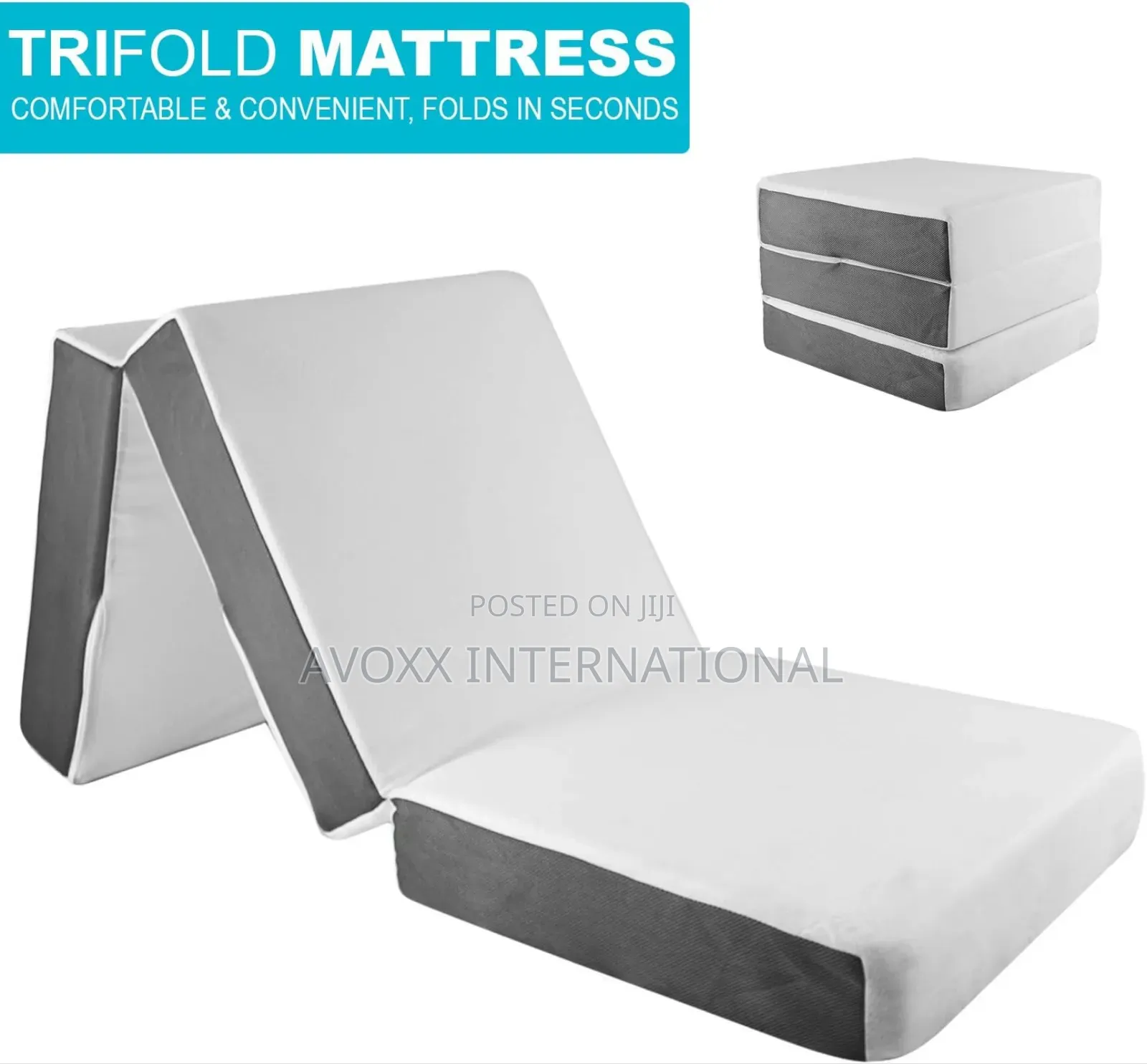 SAMAY 6 Inch Tri Folding Foam Mattress /Waterproof Cover