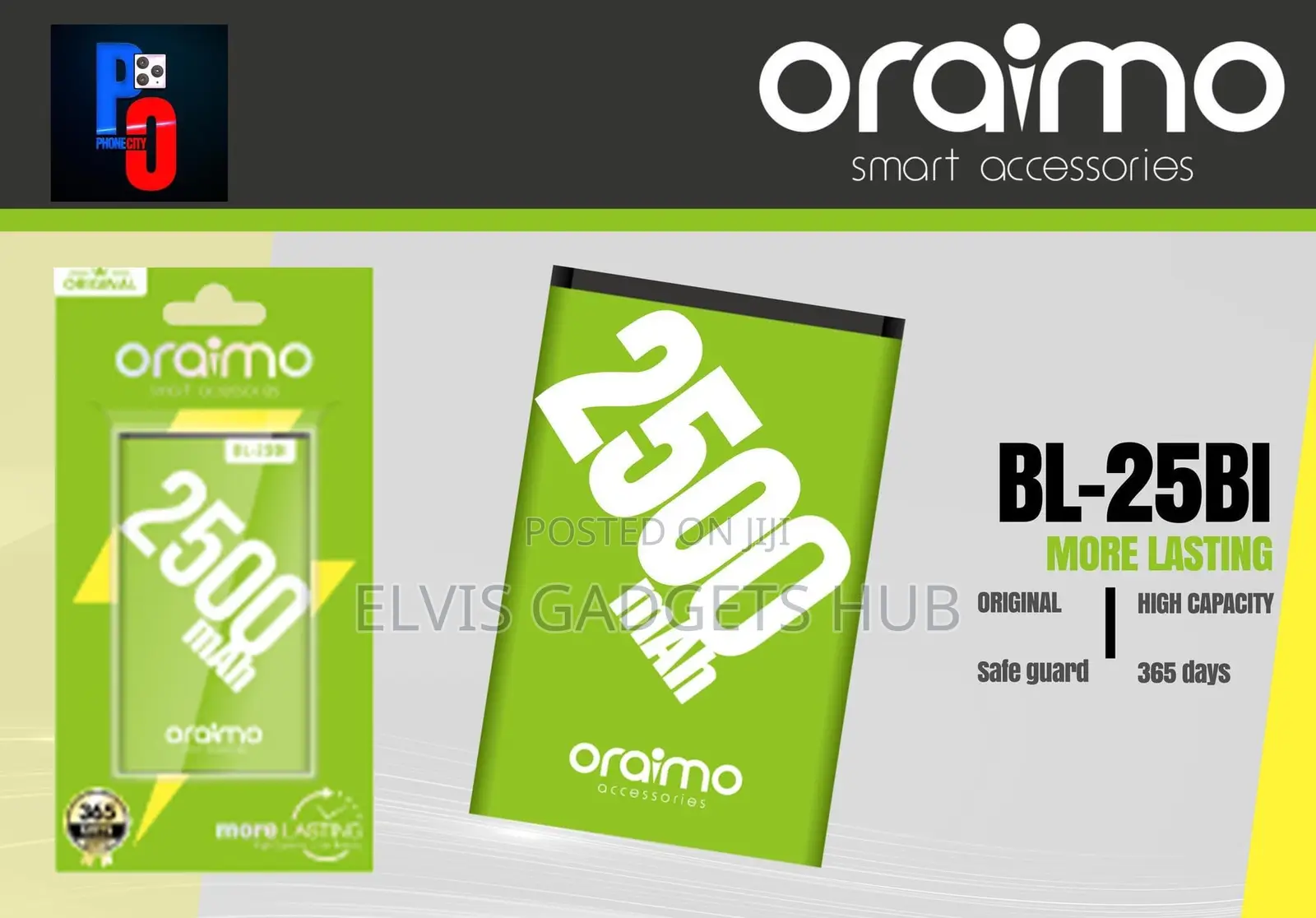 Oraimo Battery BL- 25BI 2500 Mah