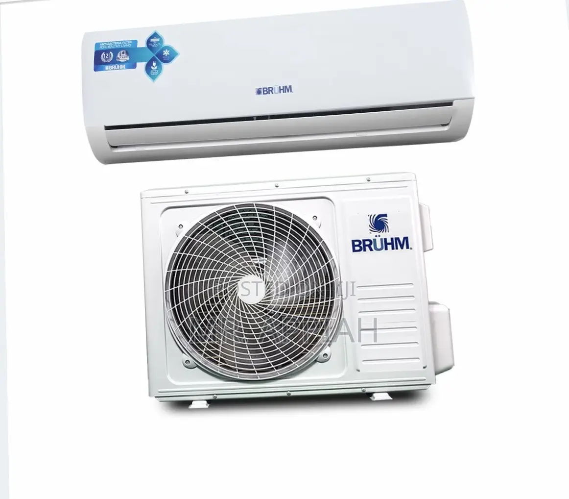 Sleek Designed Bruhm 1.5hp R410 Gas Electric Ac(White).
