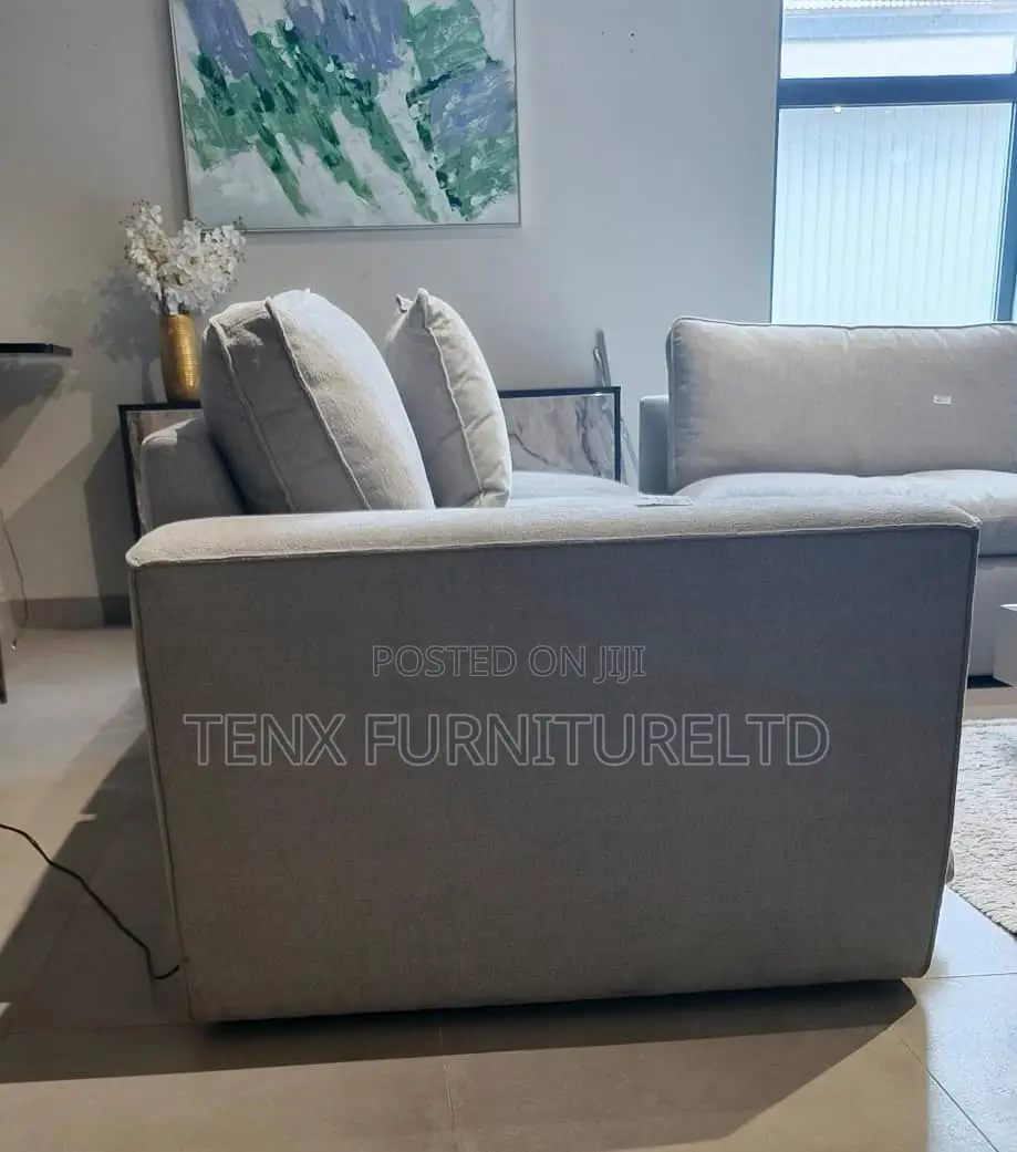 Corner Sofa (Mineral Grey Fabric) With Recliner