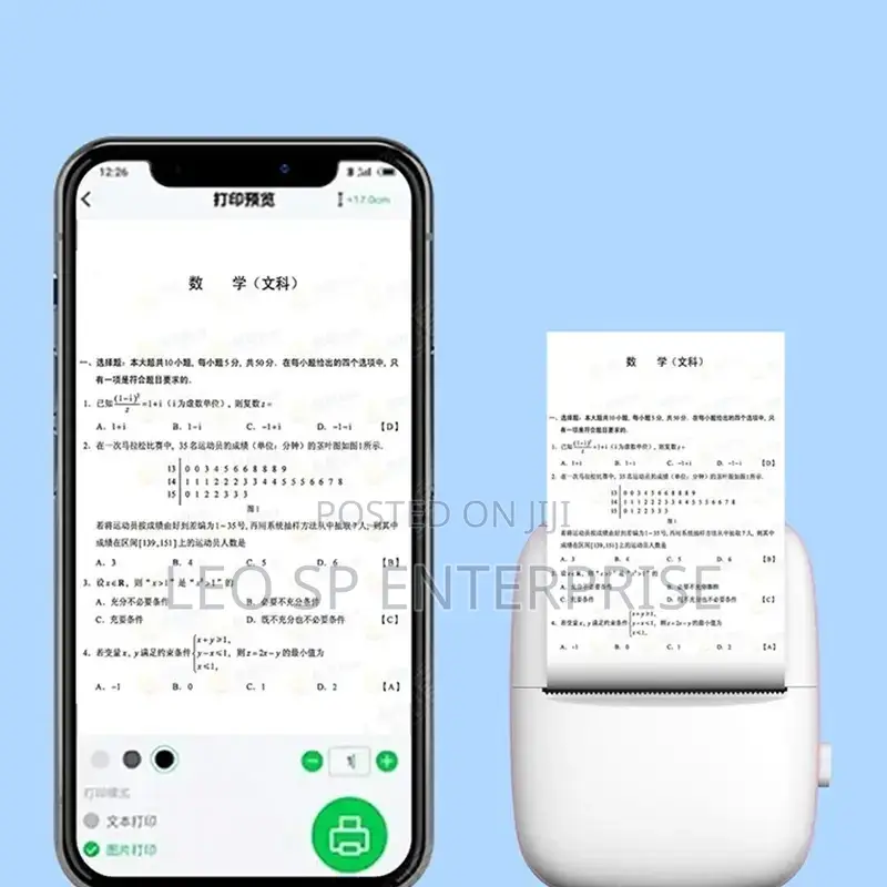Mini Thermal Printer With 5 Sticker Paper Rolls