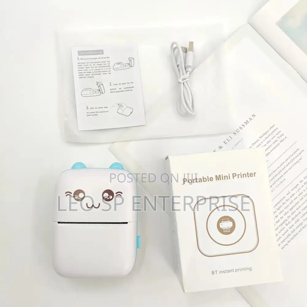 Mini Thermal Printer With 5 Sticker Paper Rolls