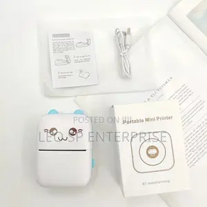 Mini Thermal Printer With 5 Sticker Paper Rolls