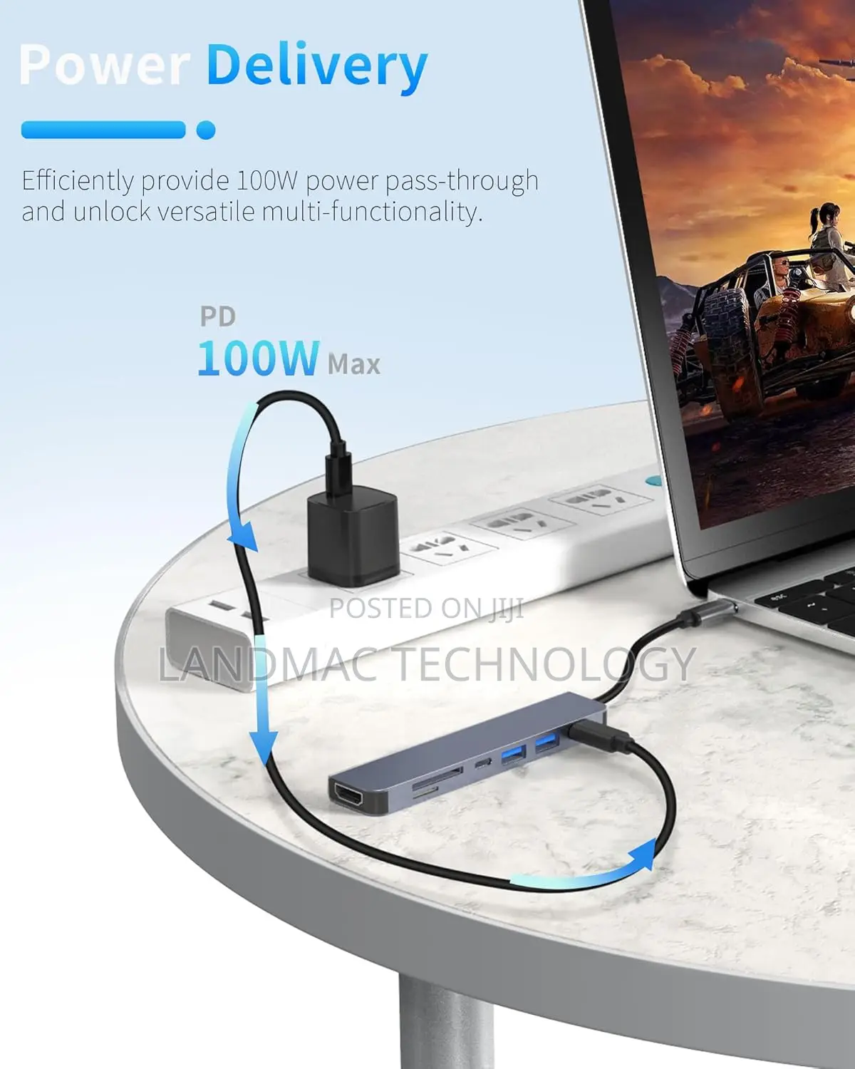 7-in-1 USB C Hub Type-C Docking Station Multiport Adapter