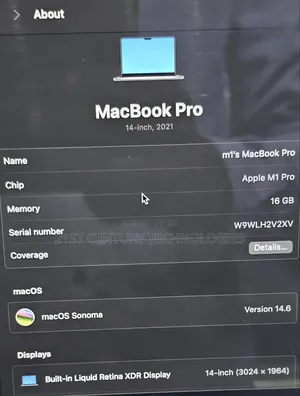 Laptop Apple MacBook Pro 2021 M1 16GB Apple M1 Pro SSD 512GB