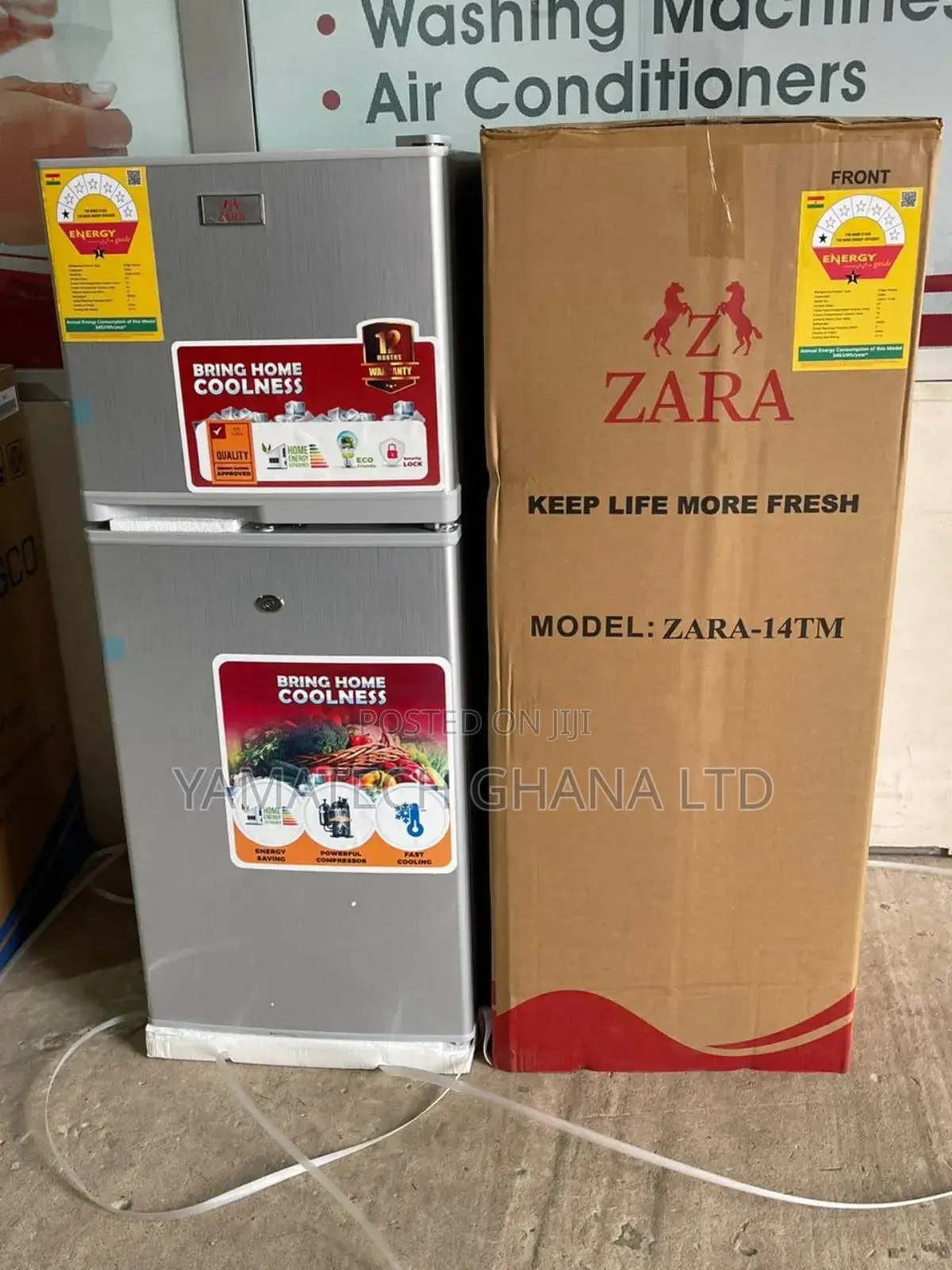 Zara 108 Litre Double Door Fridge With Top Freezer