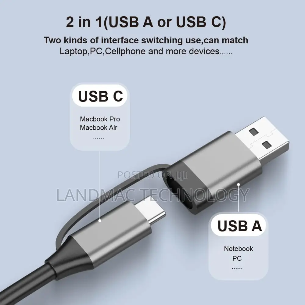 USB C Hub (4-in-1) With USB A,Ethernet