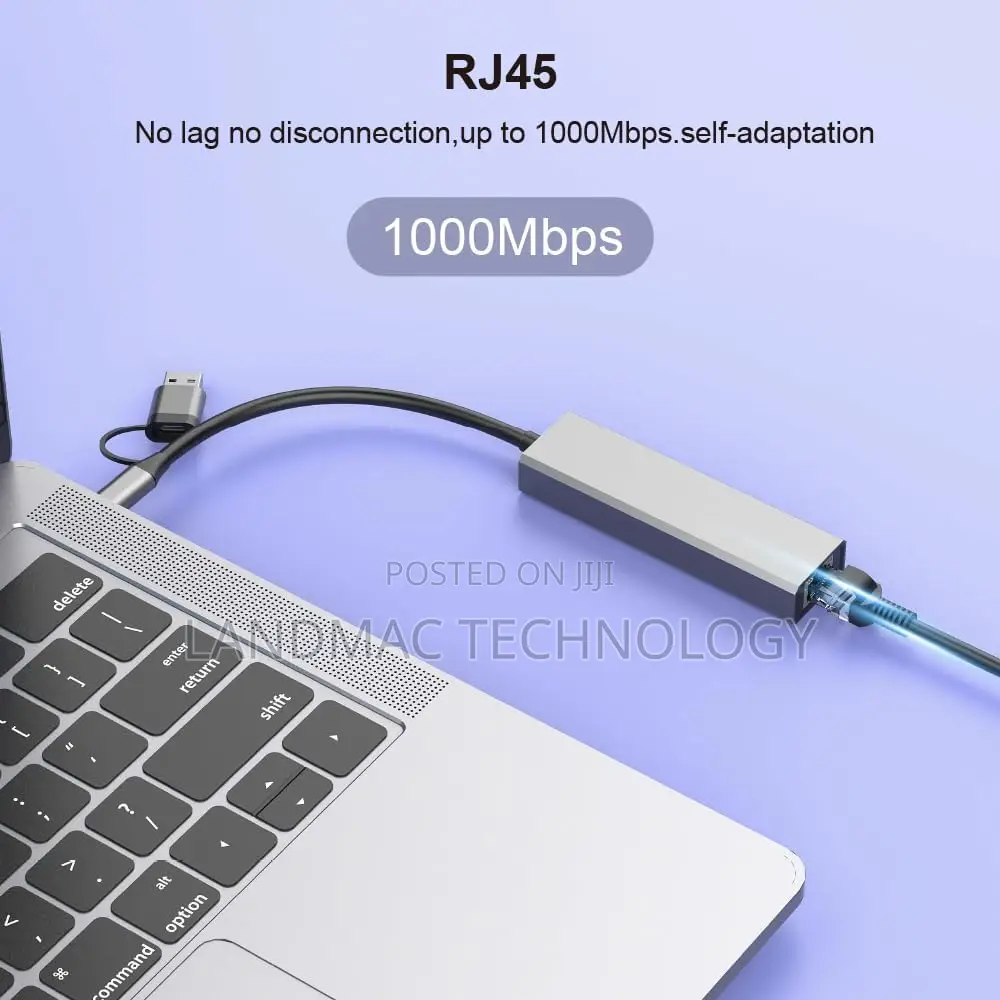 USB C Hub (4-in-1) With USB A,Ethernet
