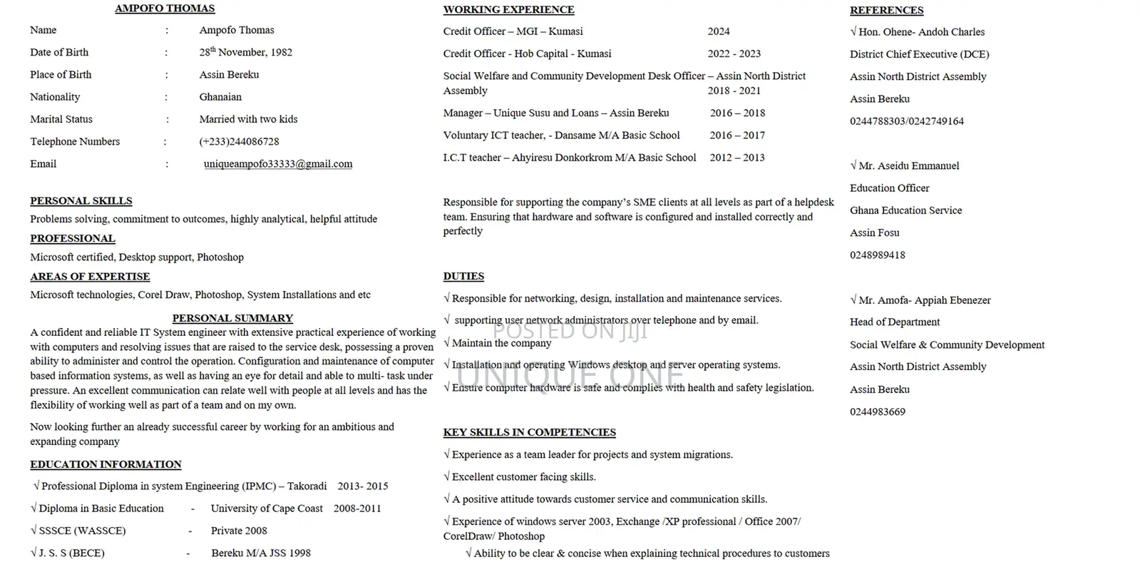 Manufacturing CV