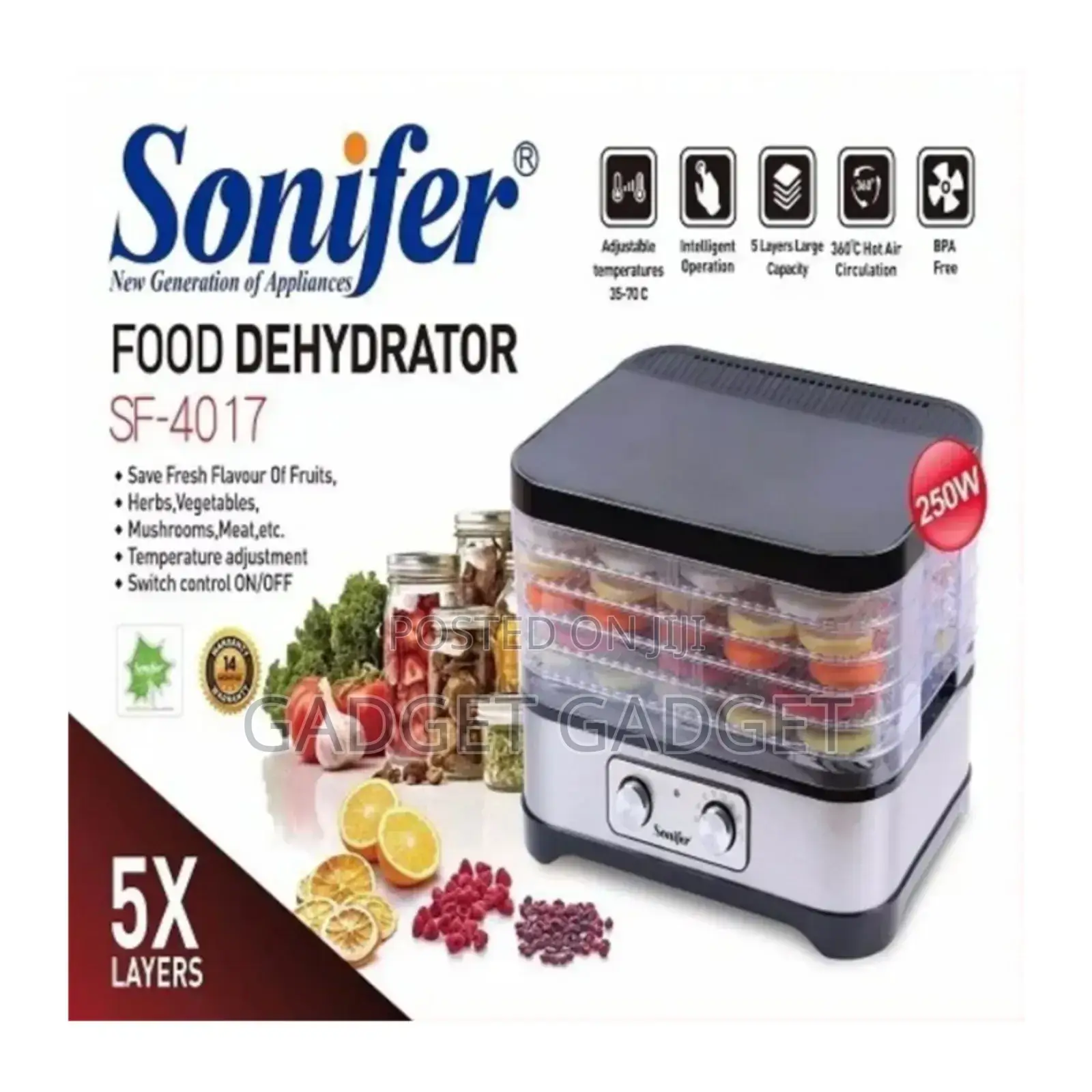 Intelligent 5 Layers Food Dehydrator