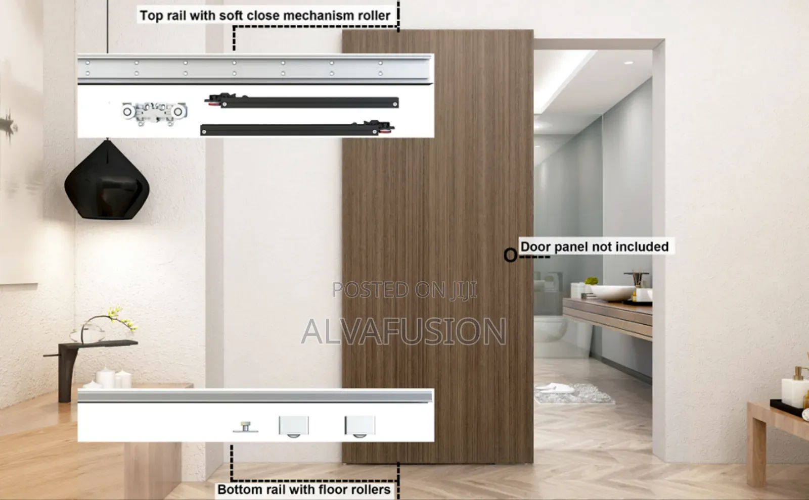 Concealed Sliding Barn Door Hardware Soft Close Mechanism