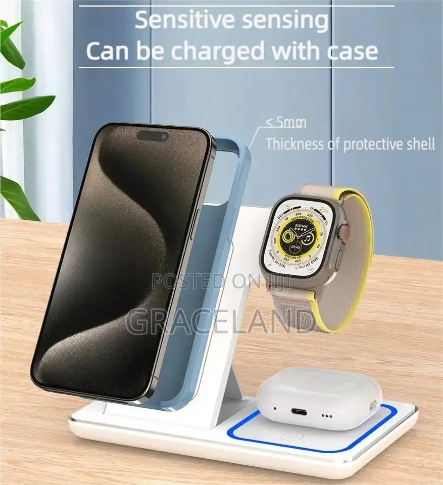 This Is Original 3 in 1 Foldable Wireless Charger Stand