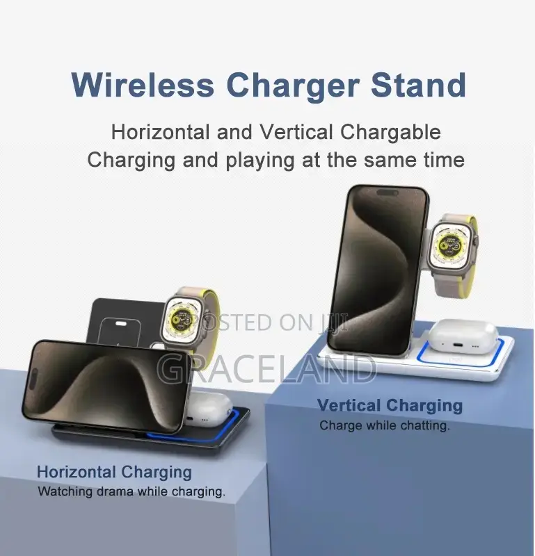 This Is Original 3 in 1 Foldable Wireless Charger Stand