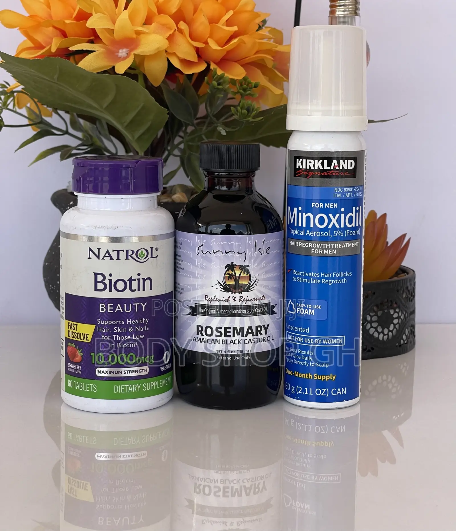 Hairline Regrowth Set - Kirkland Minoxidil Foam + Biotin