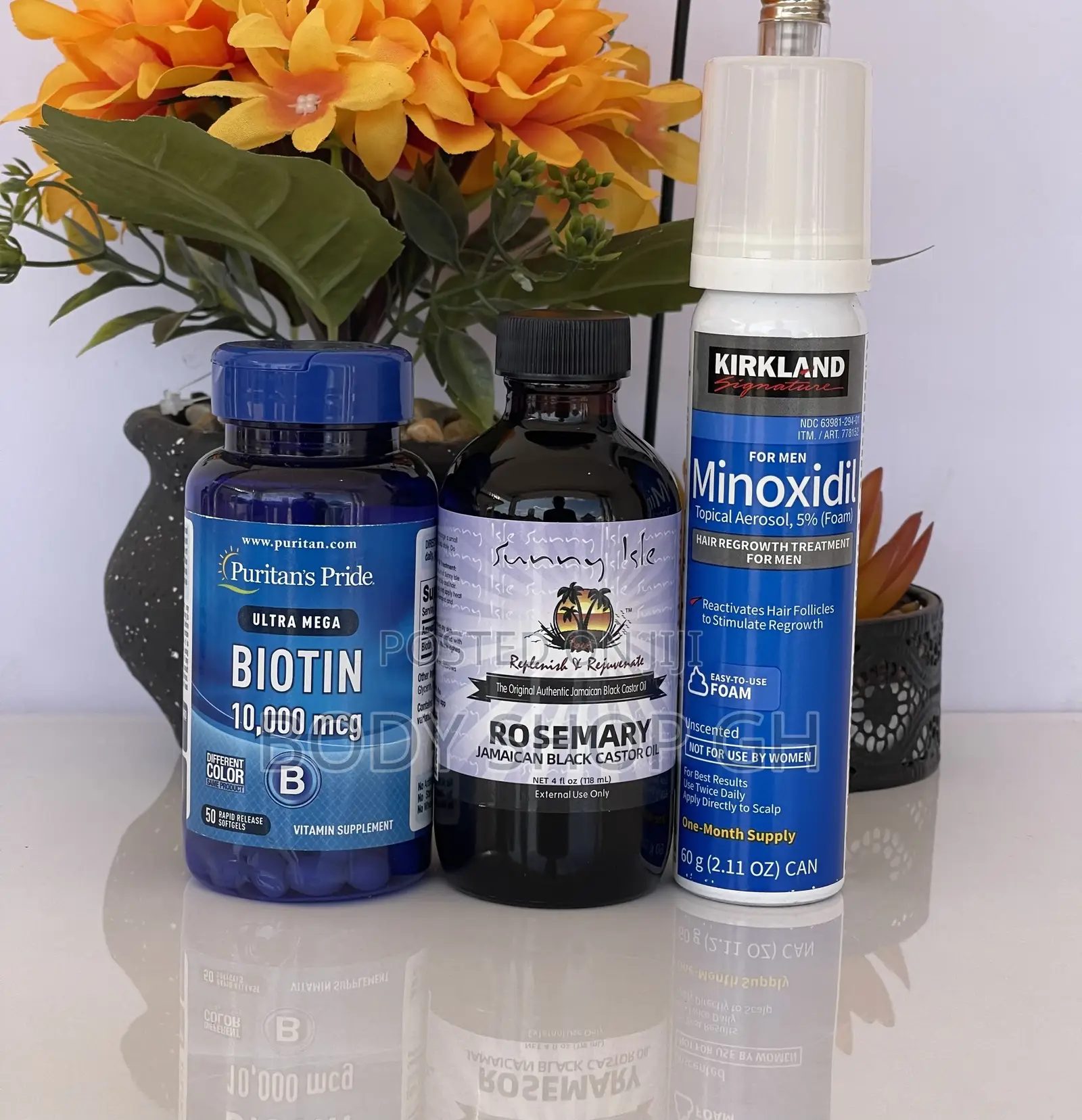 Beard Growth Set - Kirkland Minoxidil Foam +Biotin +Rosemary