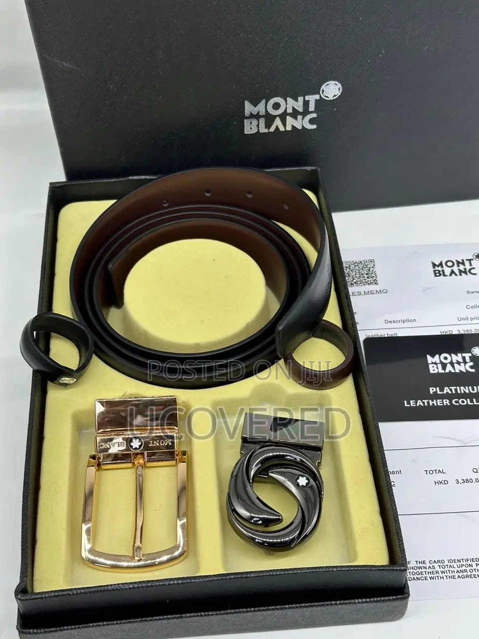 Mont Blanc 2 in One Leather Belt