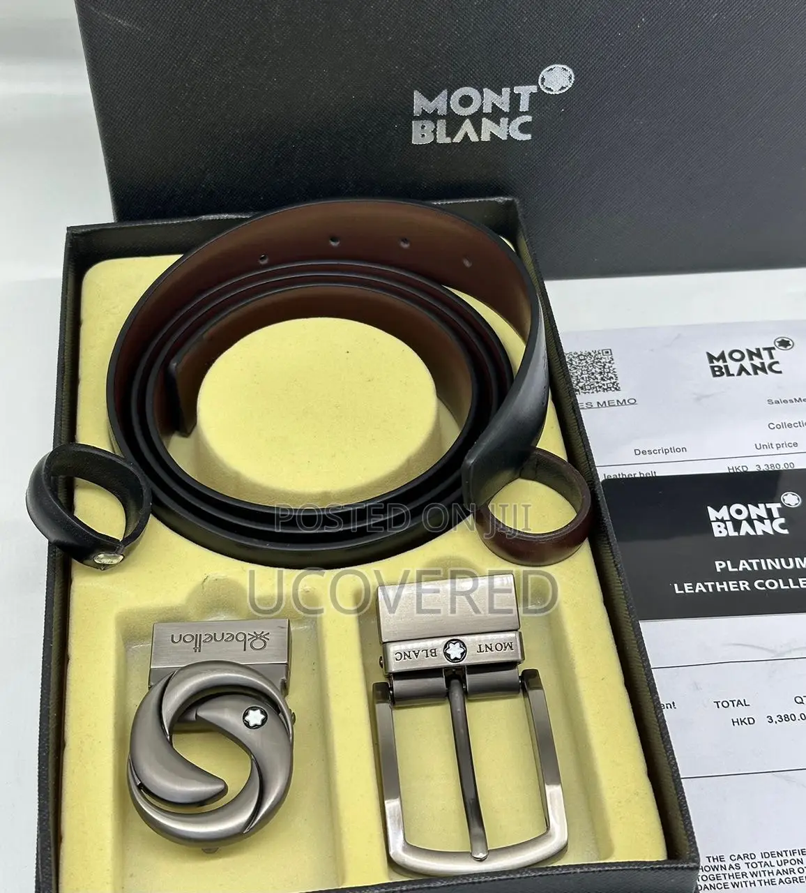 Mont Blanc 2 in One Leather Belt