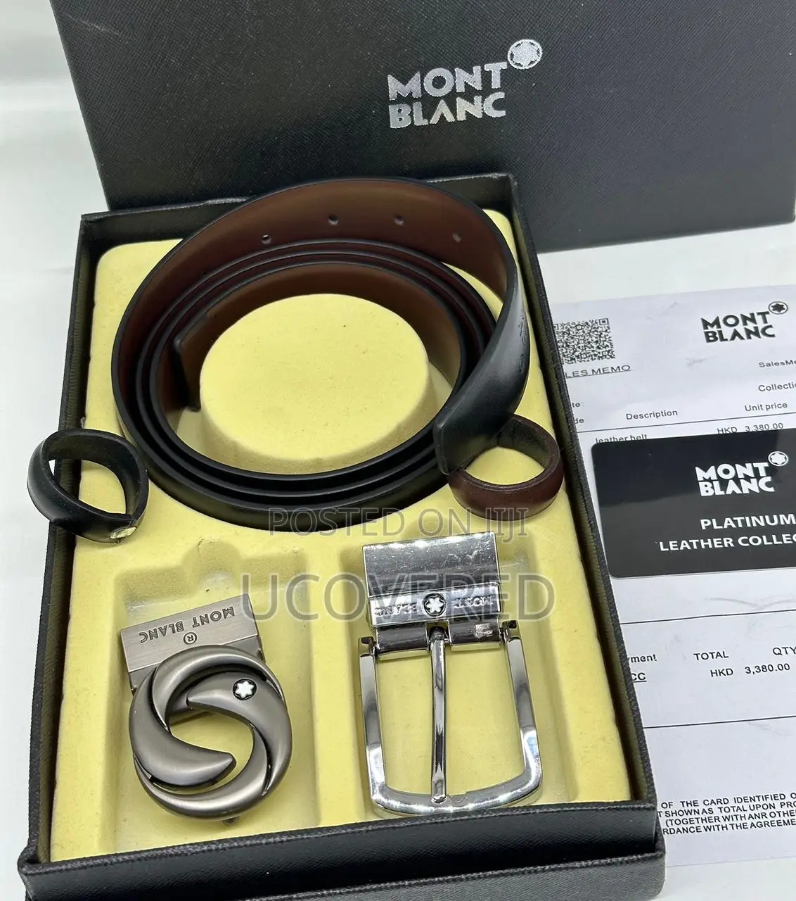 Mont Blanc 2 in One Leather Belt