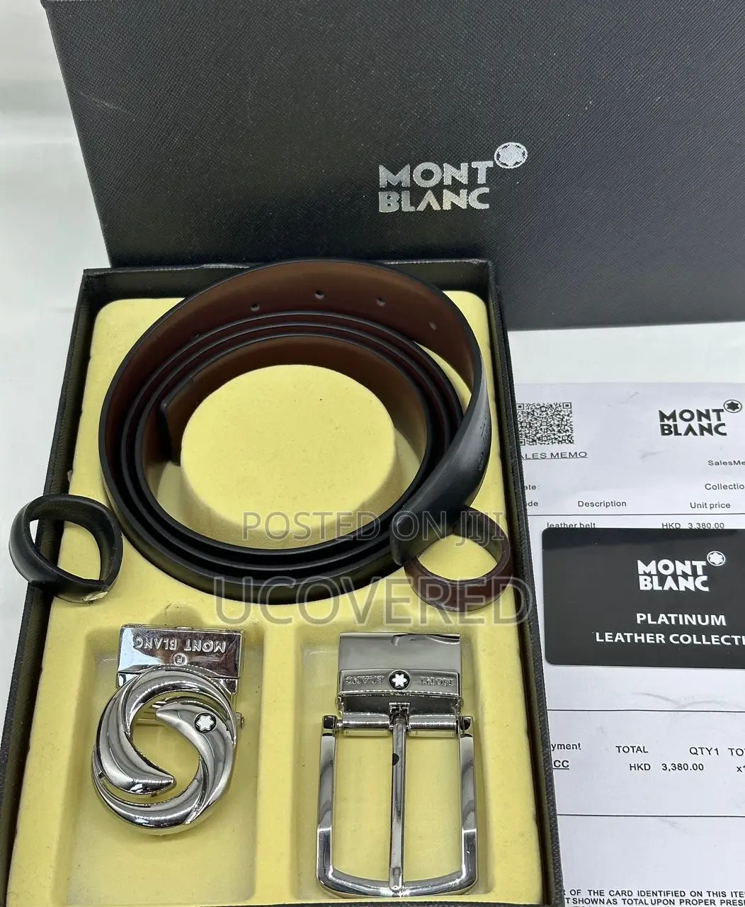 Mont Blanc 2 in One Leather Belt